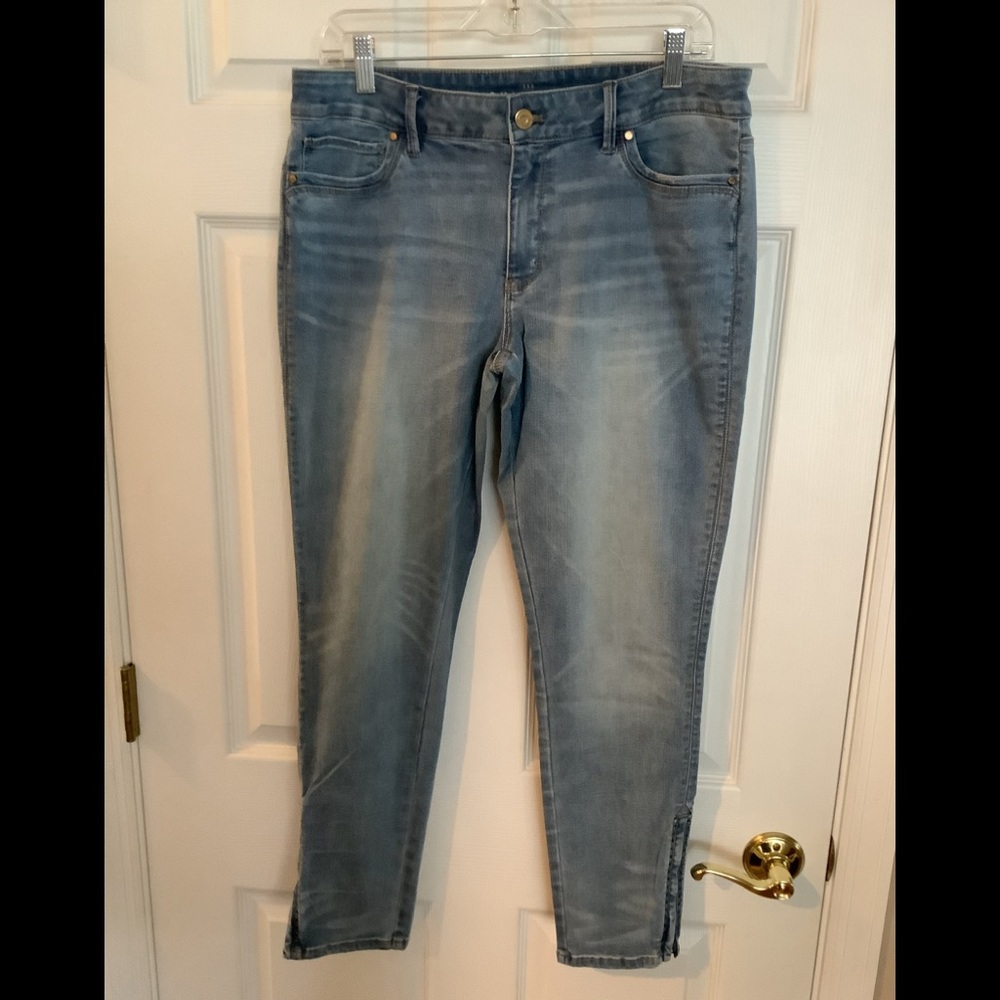 WHBM skimmer jeans sz 12 zip ankle